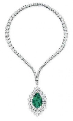 HARRY WINSTON-Collier-diamants-émeraude