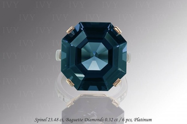 IVY-Spinelle 23.48ct-diamants-platine