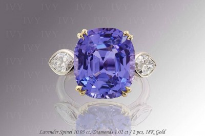 IVY-Spinelle Lavande 10.05ct-diamants-or