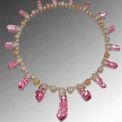 IVY-Spinelle rose-diamants-or