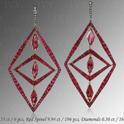 IVY-Spinelle rose-spinelle rouge-diamants-or