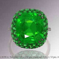 IVY-Tsavorite 10.98ct-diamants-or