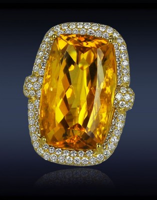 JACOB & CO-Bague-Citrine-diamants-platine