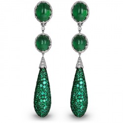 JACOB & CO-Boucles d'oreilles-platine-émeraude-diamants