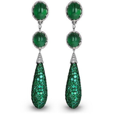 JACOB & CO-Boucles d'oreilles-platine-émeraude-diamants
