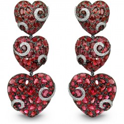 JACOB & CO-Collection Fine Jewellery-boucles d'oreilles-spinelles rouges-diamants-or blanc