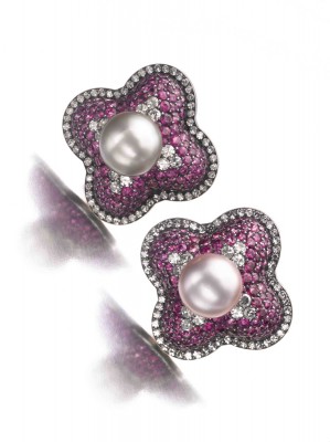 JAR-boucles d'oreilles-diamants-rubis