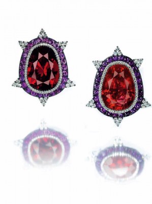 JAR-earing-grenat-amethyste-diamant-tourmaline-garnet-diamond
