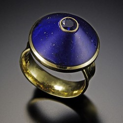 JEFF & SUSAN WISE-Bague-or jaune-lapis lazuli-saphirs