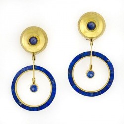 JEFF & SUSAN WISE-Boucles d'oreilles-Lapis Lazuli-saphirs