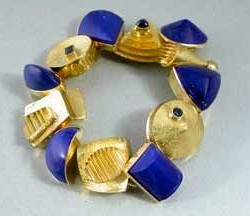 JEFF & SUSAN WISE-Bracelet-or jaune-Lapis Lazuli-Saphirs