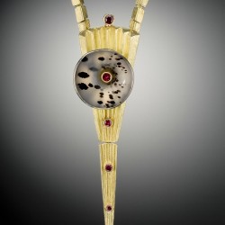 JEFF & SUSAN WISE-Collier Astronomical Indicator-or jaune-agate du montana-rubis