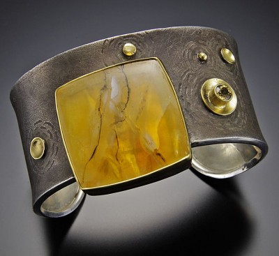 JEFF & SUSAN WISE-bracelet-argent oxydé-quartz