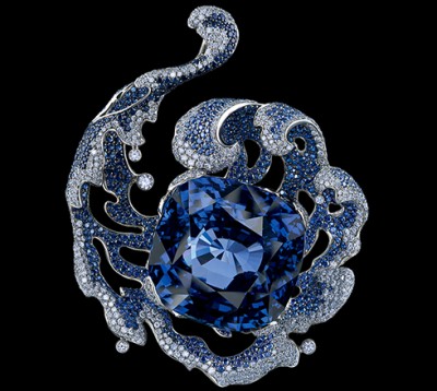 JEWELLERY THEATRE-Pendentif-collection Element-Or blanc-diamants-saphir 100.98 ct