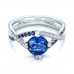 JOSEPH JEWELRY-Bague de fillançaille-saphirs-diamants