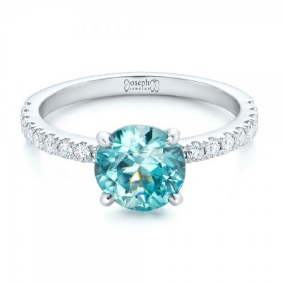 JOSEPH JEWELRY-Bague de fillançailles-zircon bleu-diamants (2)
