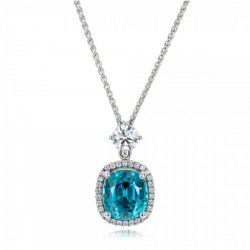 JOSEPH JEWELRY-Pendentif-diamants-zircon bleu