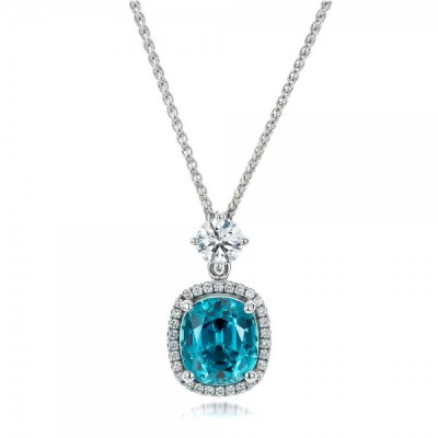 JOSEPH JEWELRY-Pendentif-diamants-zircon bleu