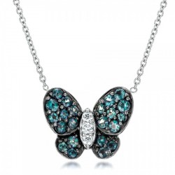JOSEPH JEWELRY-Pendentif papillon-Alexandrite-diamants