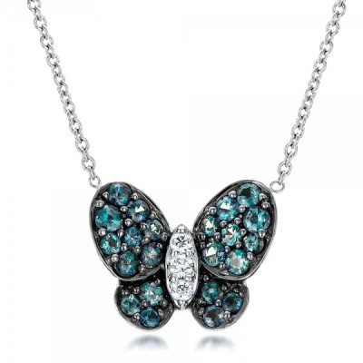 JOSEPH JEWELRY-Pendentif papillon-Alexandrite-diamants