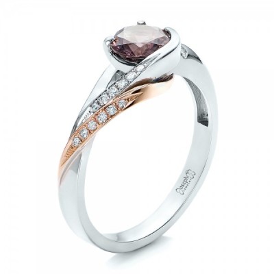JOSEPH JEWELRY-bague de fillançaille-Zircon rose-diamants