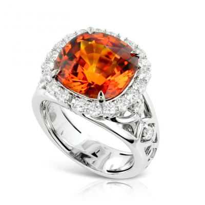 KAT FLORENCE-Collection 2014 Spring-bague-grenat Spessartite-diamants-or blanc
