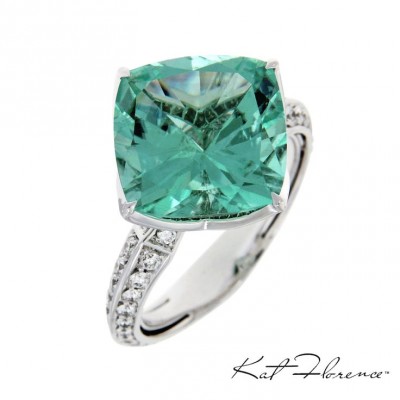 KAT FLORENCE-Collection 2015 Sping-tourmaline  Paraiba  Brésil 7.1 ct-diamants-or blanc
