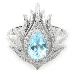 KAT FLORENCE-Collection 2015 Spring-bague tourmaline Paraiba-diamants-or blanc