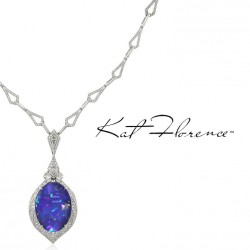 KAT FLORENCE-Collection Black opal-collier-opale noire-diamants-or blanc