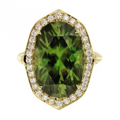 KAT FLORENCE-Collection Fall & Winter 2015-2016-Bague-sphene (Titanite)-diamants-or jaune