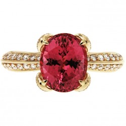 KAT FLORENCE-Collection Fall & winter 2015 2016-bague Spinelle rose de Mogok, diamants, or jaune, KAT FLORENCE