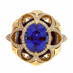 KAT FLORENCE-Collection Fall & winter 2015-2016-bague-saphir du Sri Lanka-diamants-or jaune