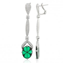 KAT FLORENCE-Collection Fall & winter 2015-2016-boucles d'oreilles-or blanc-diamants-émeraude trapiche