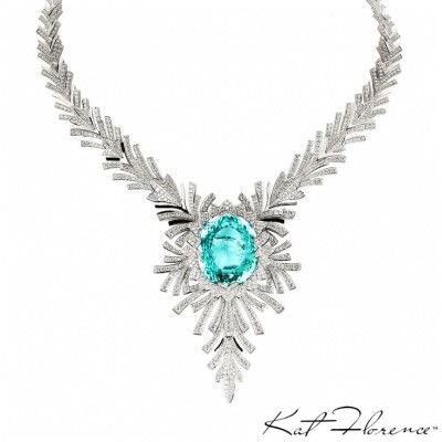 KAT FLORENCE-Collection Fall & winter 2015-2016-collier-tourmaline Paraiba Mozambique-diamants-or blanc
