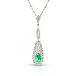 KAT FLORENCE-Collection MUZO Colombian Emerald-collier or blanc-diamants-émeraude