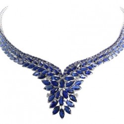 KAT FLORENCE-Collection Magnificient Jewels-collier-or blanc-saphir Birmanie-diamants