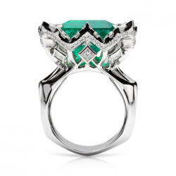 KAT FLORENCE-Collection Winter 2014-bague-Emeraude de Colombie-platine-or blanc-diamants