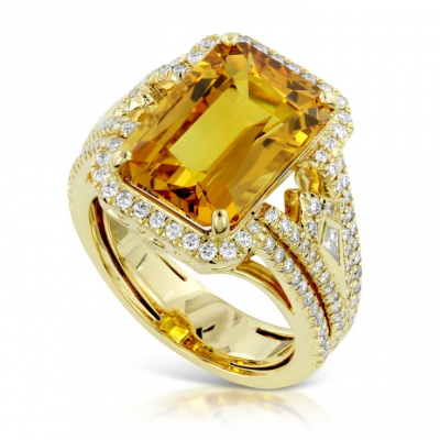 KAT FLORENCE-Collection Winter 2014-bague-Saphir jaune-or jaune-diamants