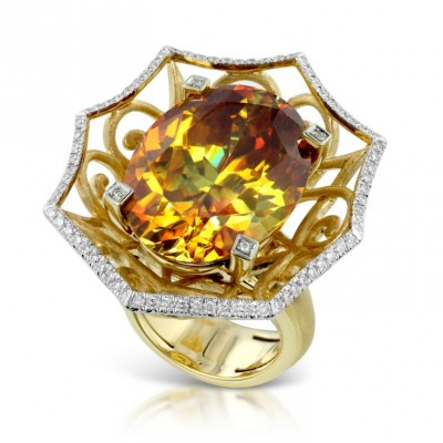 KAT FLORENCE-Collection Winter 2014-bague-Sphalérite-or jaune-diamants