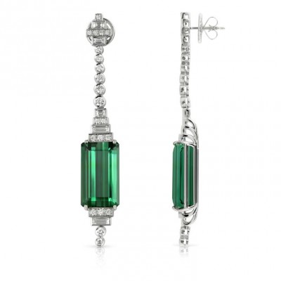 KAT FLORENCE-Collection Winter 2014-boucle d'oreille, tourmaline du Brésil, diamants, or blanc, KAT FLORENCE