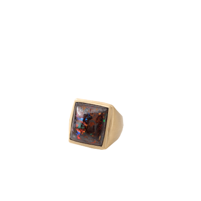 KATHERINE JETTER-Bague Miners-opale boulder-or jaune