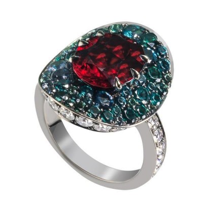 #KATHERINE JETTER #Ring #RhodoliteGarnet #ColorChangeGarnet #Diamonds