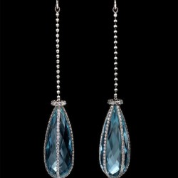 KREMENTZ Richard-Boucles d'oreilles- Aigue Marine-diamants