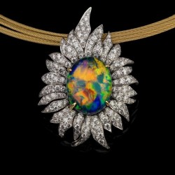 KREMENTZ Richard-Pendentif-opale-diamants