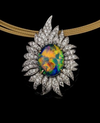 KREMENTZ Richard-Pendentif-opale-diamants