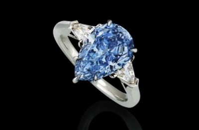 LEV LEVIEV DIAMONDS-Bague-diamant bleu intense IF-diamants blancs