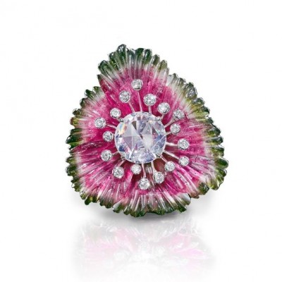 LEV LEVIEV DIAMONDS-tourmaline melon d'eau-tourmaline-diamants