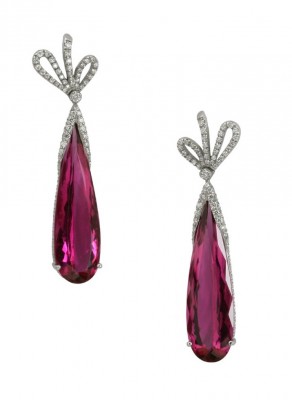 MARK PATTERSON-Rubellite-diamant-boucles d'oreilles