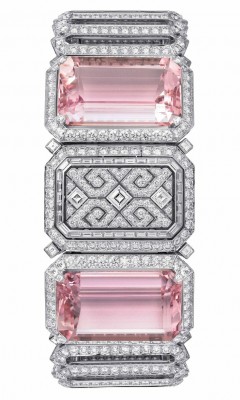 CARTIER-Montre secret Urban-or blanc-kunzite-diamants