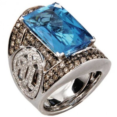 ORIANE COLLINS-bague-topaze Swiss blue-diamants